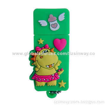 Animal Rubber Cartoon USB Flash Drive, 4GB Capacity